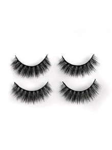 2 Paying complete eyelashes thick curling 14mm fluffy slim false eyelashes Daily Volumized naturally slender