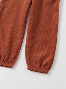 Toddler Girls Ruffle Trim Flounce Sleeve Top & Overall Jumpsuit - Multicolor - View 3