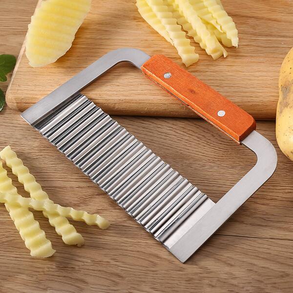

Stainless Steel Potato Wave Knife, Silver