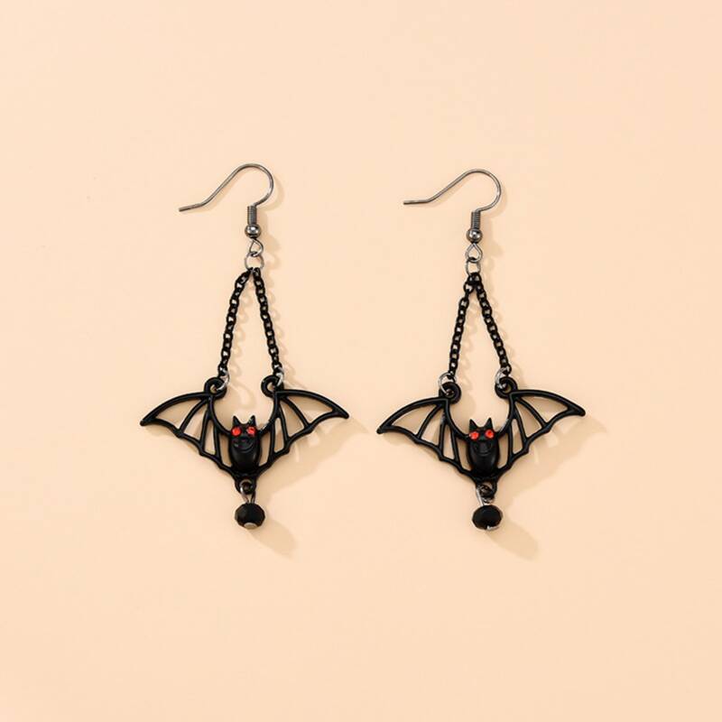 

Spider Drop Earrings, Black