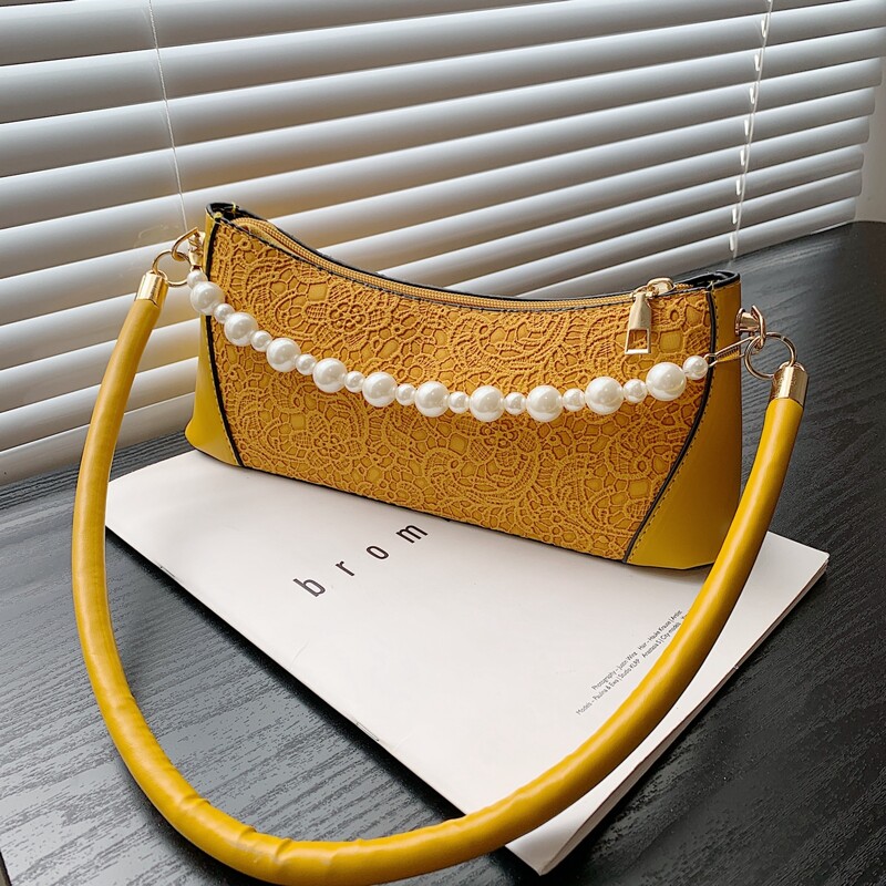 

Flower Pattern Shoulder Bag, Yellow