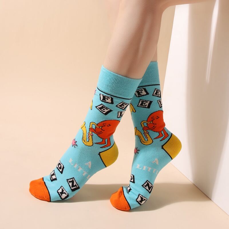 

Letter Graphic Crew Socks, Multicolor