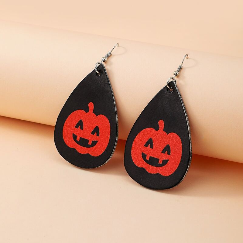 

Halloween Pumpkin Drop Earrings, Black
