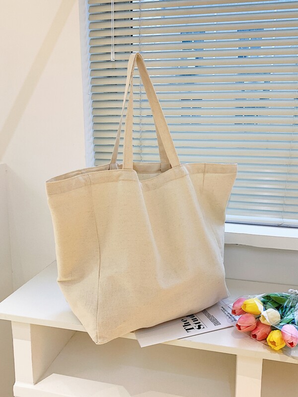 大容量帆布单肩托特包，书包，大容量，便携，适合少女女大学生，白领，非常适合工作，返校，中学，高中，大学，度假，文学书包和书包，适合女性或学生，非常适合书籍，购物，学校手提包，轻便，可折叠，经典休闲，适合少女女大学生，非常适合返校，开学第一天，学校托特包，大学必需品