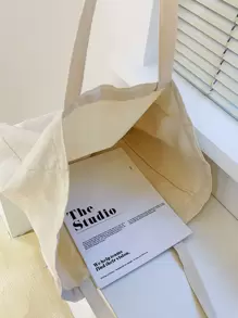 Bolso de lona de gran capacidad con asa de hombro, bolso escolar, de gran capacidad, portátil, para adolescentes, mujeres, estudiantes universitarios, trabajadores de cuello blanco, perfecto para el trabajo, vuelta al colegio, escuela secundaria, universidad, vacaciones, bolso escolar y bolso de libros para mujeres o estudiantes, perfecto para libros, compras, bolso escolar, ligero, plegable, casual clásico, adecuado para adolescentes, mujeres, estudiantes universitarios, perfecto para la vuelta al colegio, primer día de clases, bolsos de mano para la escuela, artículos esenciales para la universidad - Beis - Ver 6