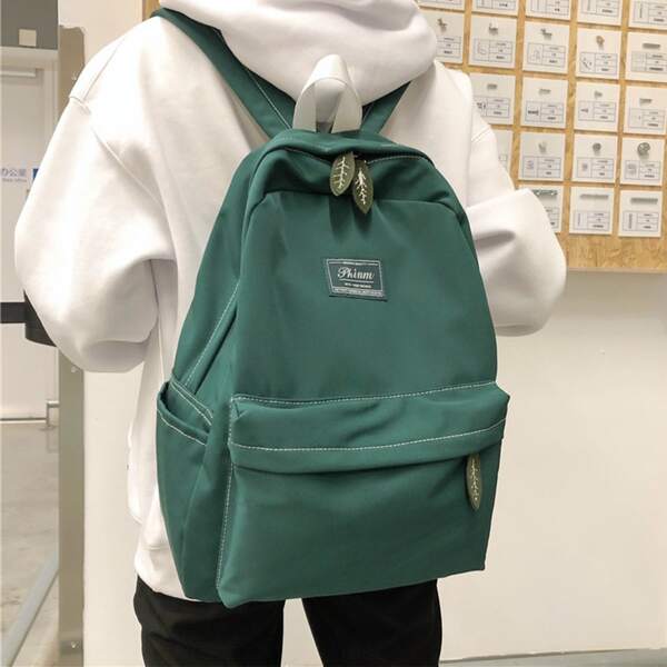 

Letter Patch School Bag, Green