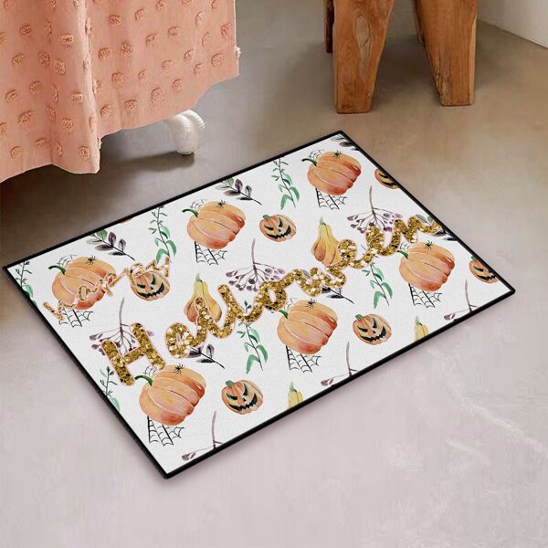 

Halloween Pumpkin Print Floor Mat, Multicolor
