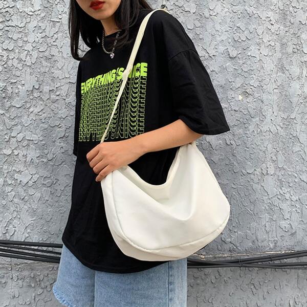 

Minimalist Large Capacity Crossbody Bag, White
