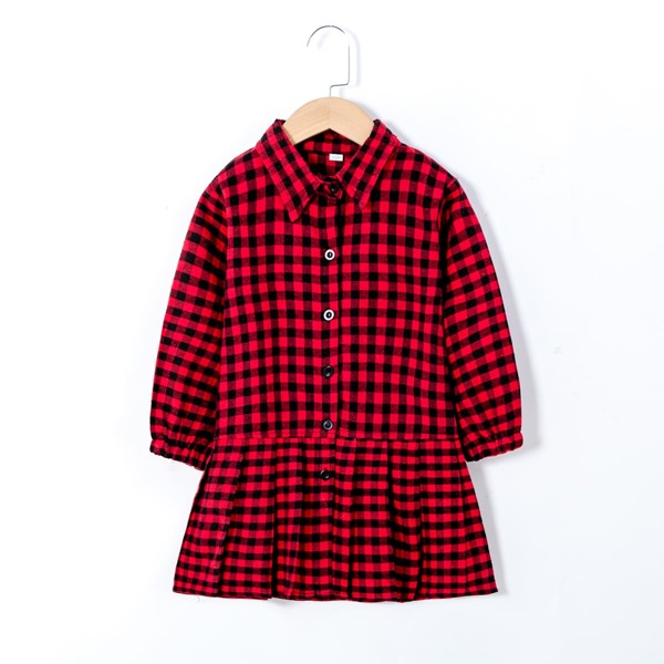 

Toddler Girls Gingham Print Smock Dress, Red