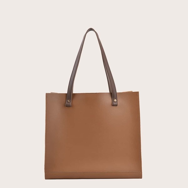 

Minimalist Large Capacity Shoulder Tote Bag, Brown