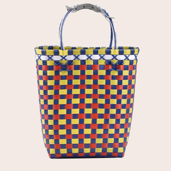 

Colorblock Braided Detail Bucket Bag, Multicolor