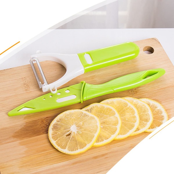 

2pcs Peeler & Knife Set, Green