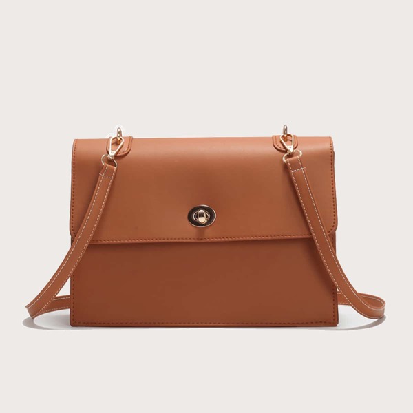 

Minimalist Flap Crossbody Bag, Brown