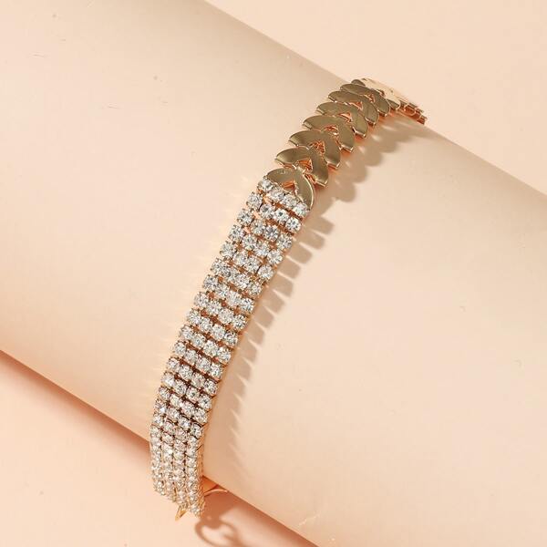 

Rhinestone Decor Bracelet, Gold