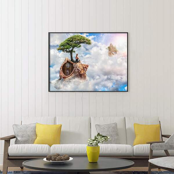 

Landscape Print Diamond DIY Painting Without Frame, Multicolor