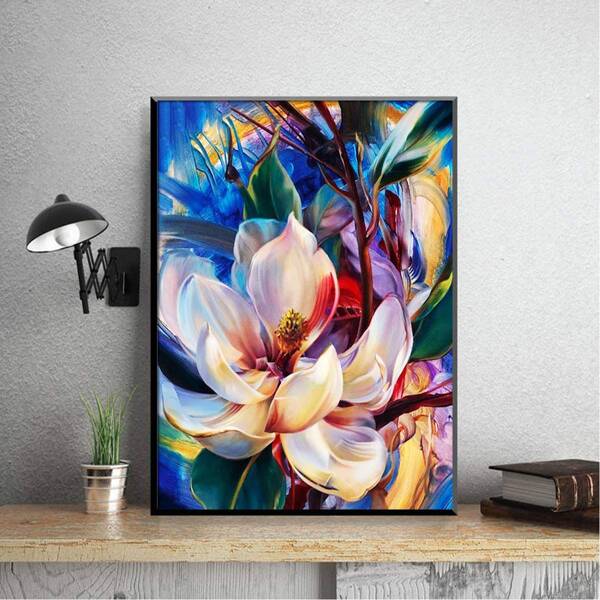 

Floral Pattern DIY Diamond Painting Without Frame, Multicolor