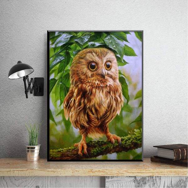 

Owl Pattern DIY Diamond Painting Without Frame, Multicolor