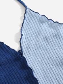 Muchica Top halter ribete en forma de lechuga - Azul - Ver 5