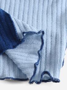 Muchica Top halter ribete en forma de lechuga - Azul - Ver 6