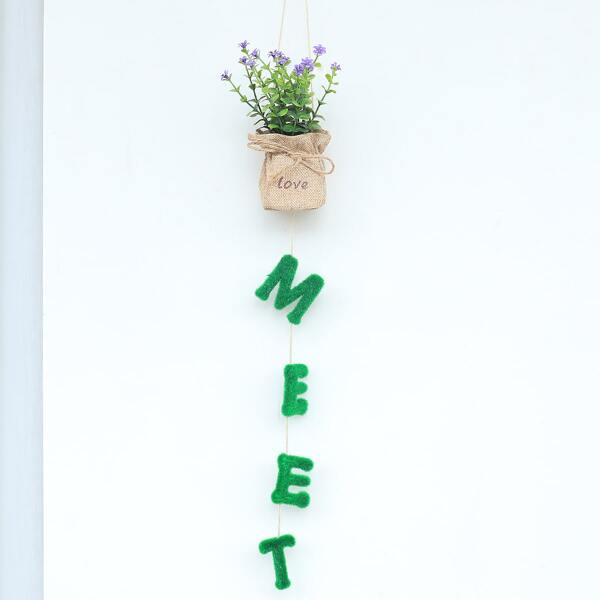 

1pc Artificial Potted Plant Wall Hanging, Multicolor