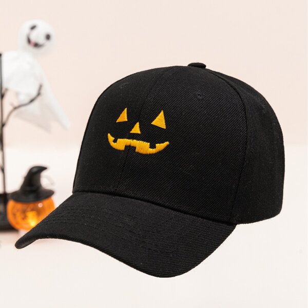 

Toddler Kids Halloween Pumpkin Pattern Baseball Cap, Black
