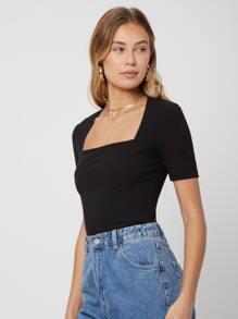 MOTF PREMIUM ÁO THUN GÂN MỎNG - màu đen - Xem 3