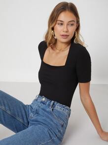 MOTF PREMIUM ÁO THUN GÂN MỎNG - màu đen - Xem 4