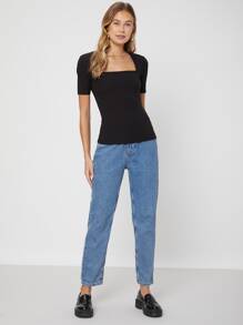 MOTF PREMIUM ÁO THUN GÂN MỎNG - màu đen - Xem 5