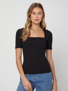 MOTF PREMIUM ÁO THUN GÂN MỎNG - màu đen - Xem 7