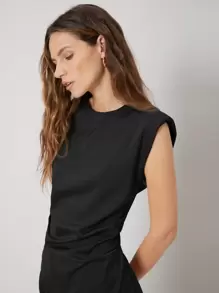 MOTF PREMIUM FITTED SHOULDER PAD DRESS - Black - View 10