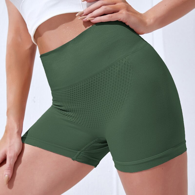 

High Stretch Solid Biker Shorts, Army green