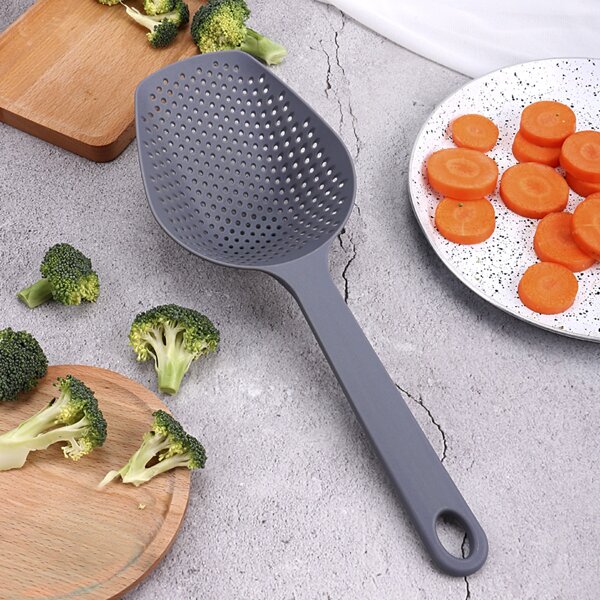 

1pc Kitchen Colander Spoon, Grey