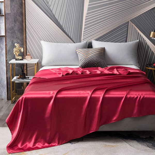 

Plain Satin Flat Sheet, Burgundy