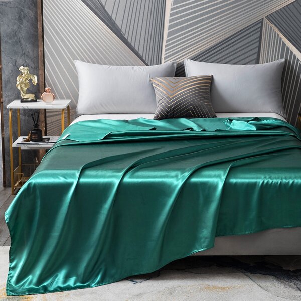 

Plain Satin Flat Sheet, Green