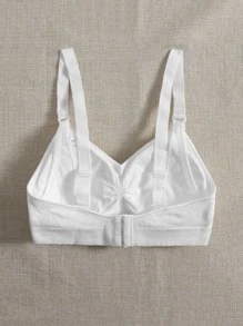 SHEIN Áo lót cho con bú có xếp nếp chắc chắn dành cho bà bầu - trắng - Xem 2