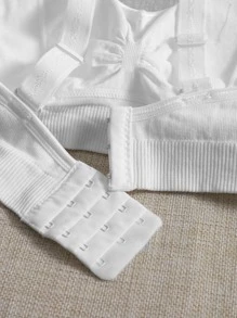 SHEIN Áo lót cho con bú có xếp nếp chắc chắn dành cho bà bầu - trắng - Xem 3