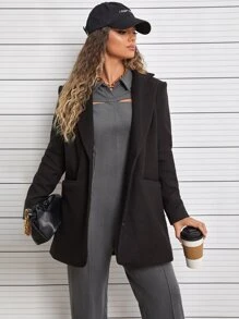 SHEIN Unity Solid Cut Out Seam Front Jumpsuit - Dark Grey - View 3