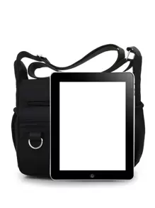 輕便商務休閒簡約多隔層斜背包適合青少年女孩女大學生、菜鳥和白領非常適合辦公室、大學、工作、商務、通勤 - 黑色 - 查看 4