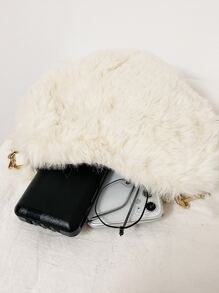 極簡風格毛茸茸愛心設計異形包