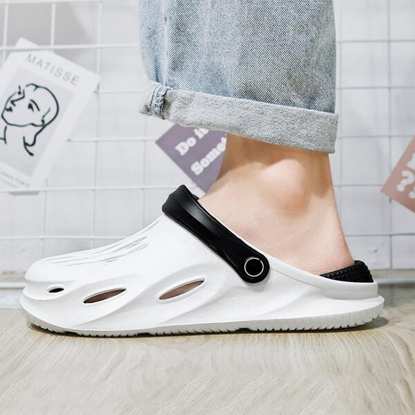 

Men Cut Out Slingback Sandals, White