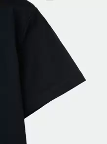 POMOi Slogan Skull Graphic Tee - Black - View 4