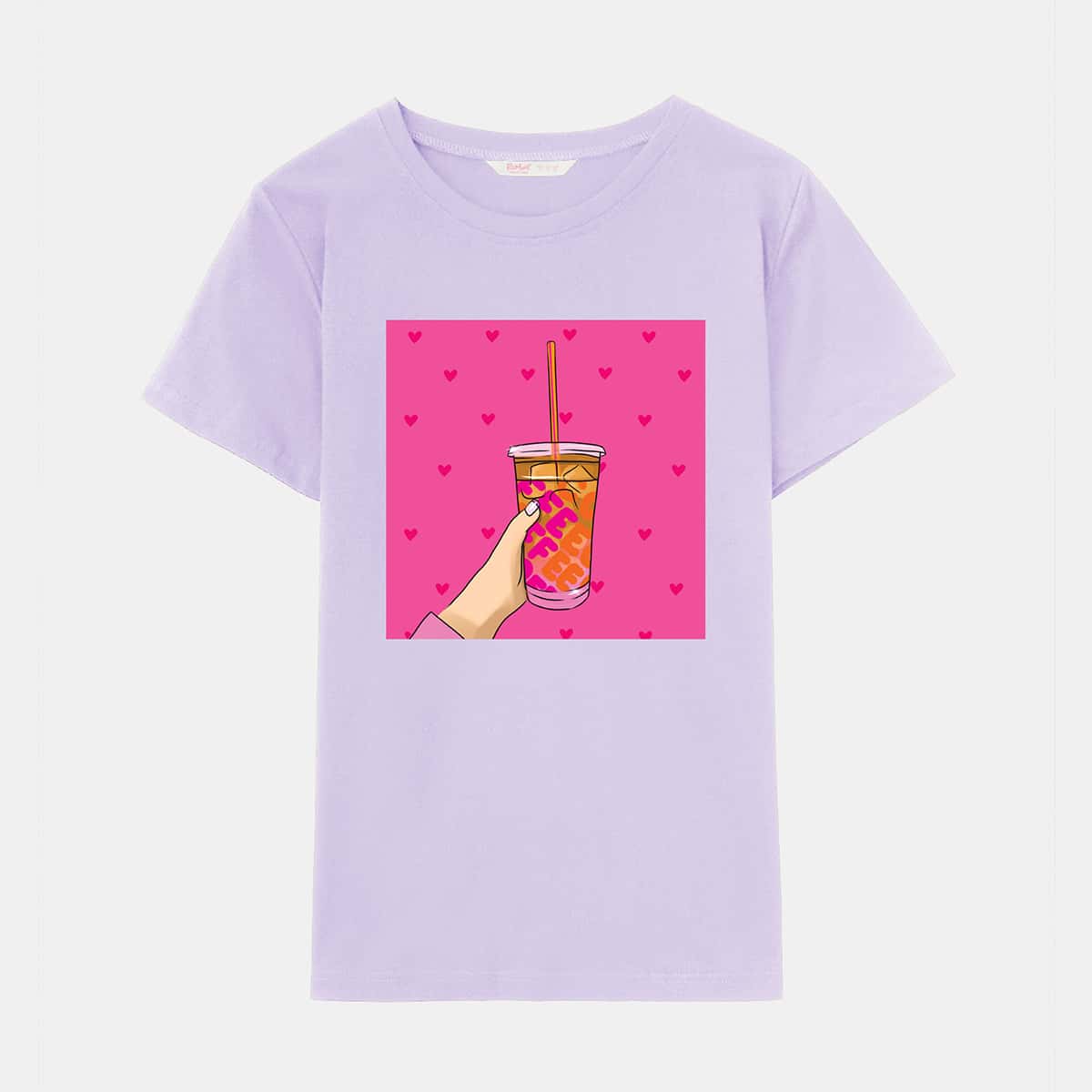 

Cartoon Print Tee, Lilac purple