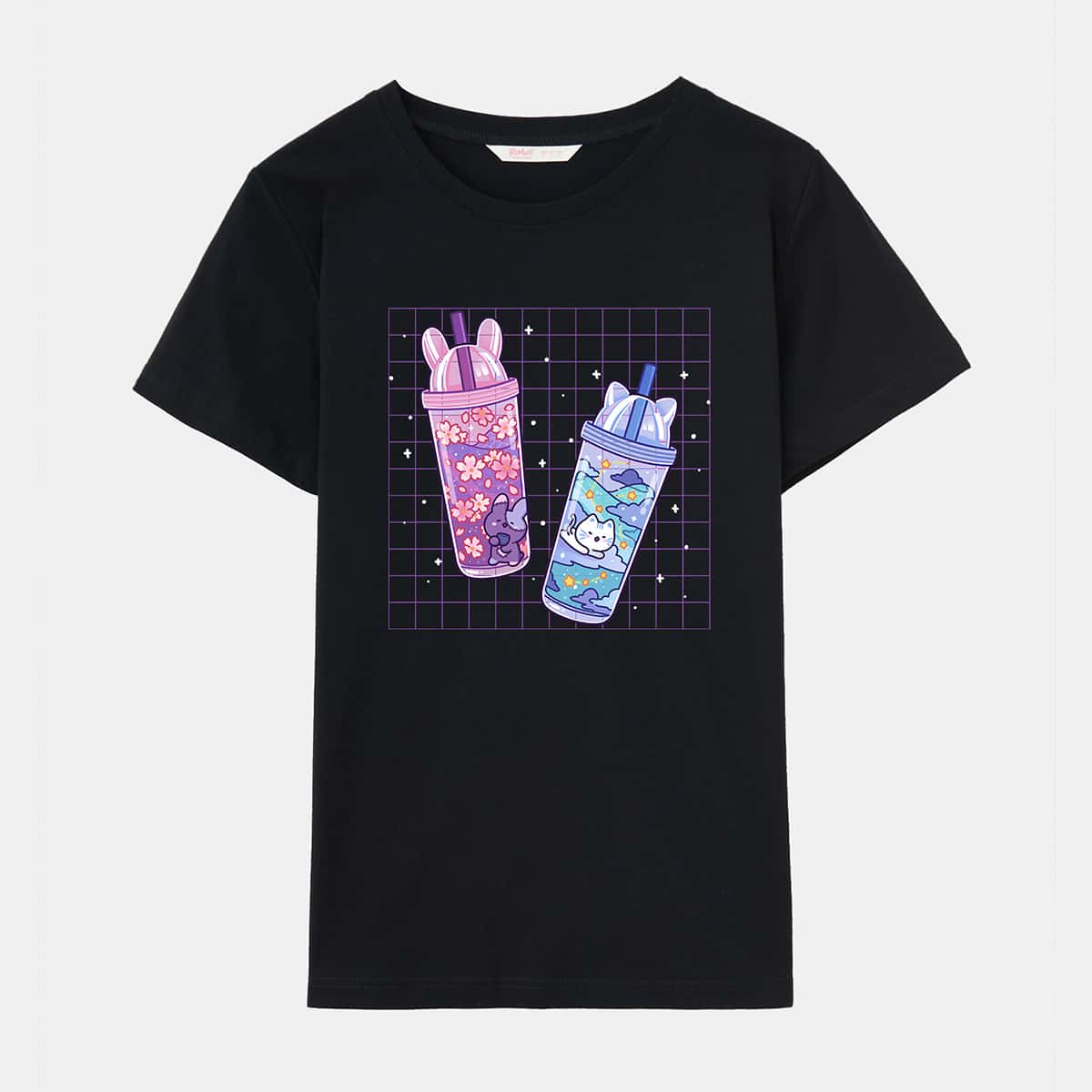 

Cartoon Print Tee, Black