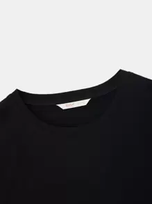 Ilustrata Dragon & Noodle Graphic Drop Shoulder Tee - Black - View 4