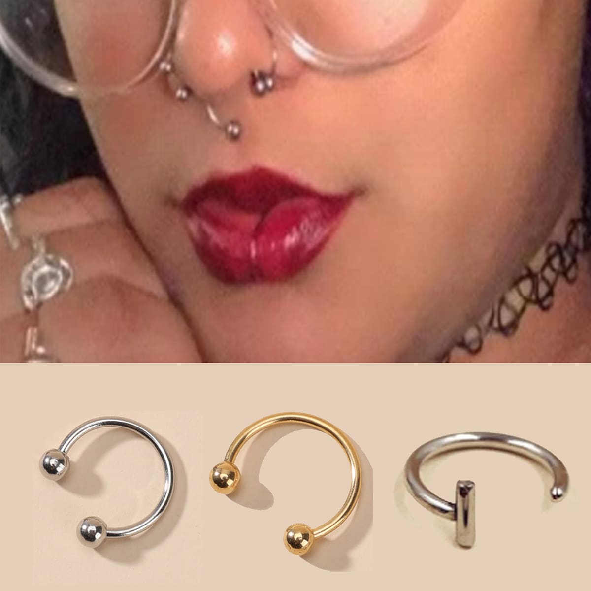 

3pcs Multifunction Body Ring, Multicolor