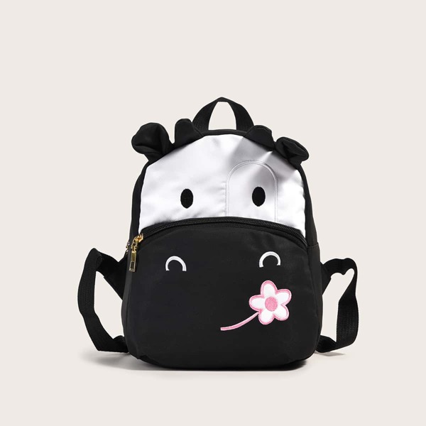 

Two Tone Cartoon Backpack, Black and white