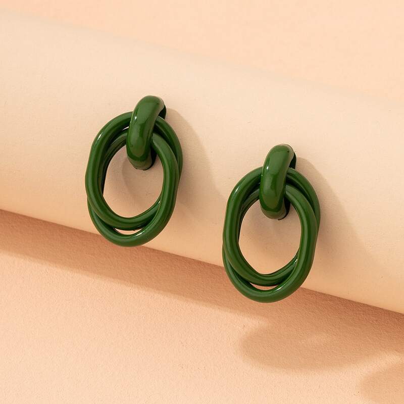 

Ring Decor Earrings, Green