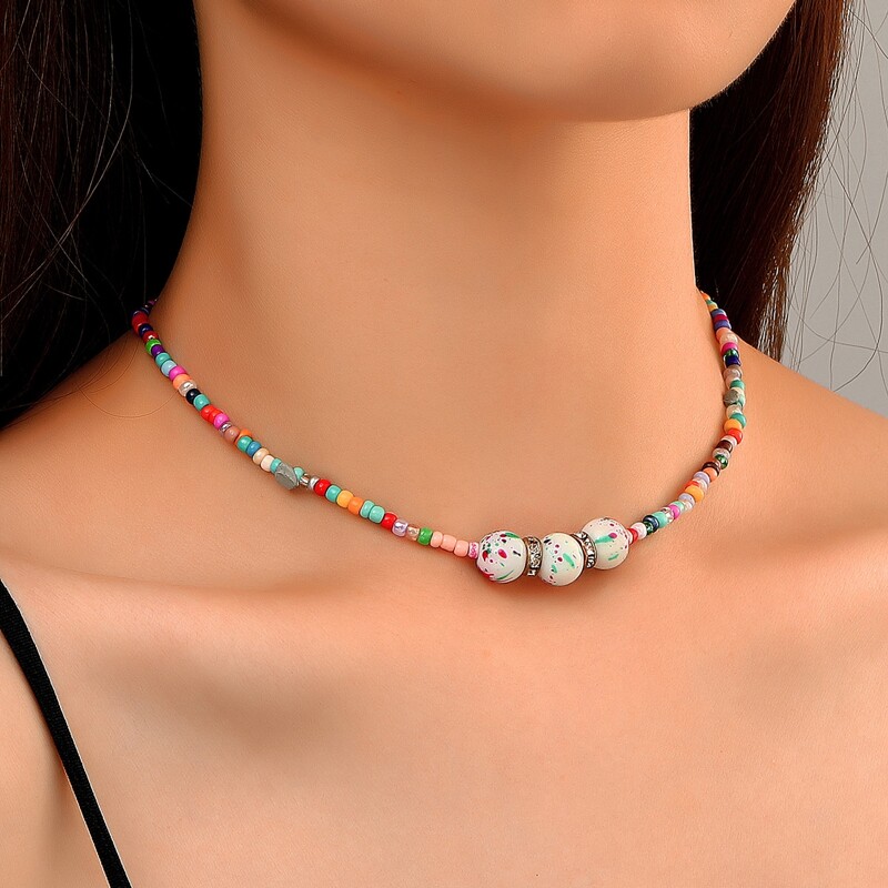 

Colorful Beaded Necklace, Multicolor