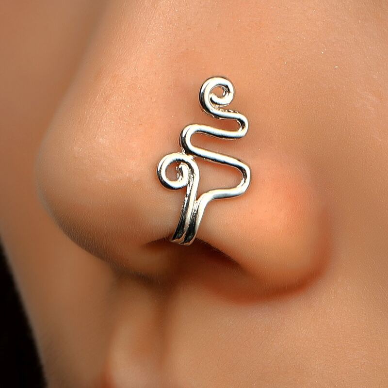

Structured Nose Ring, Silver