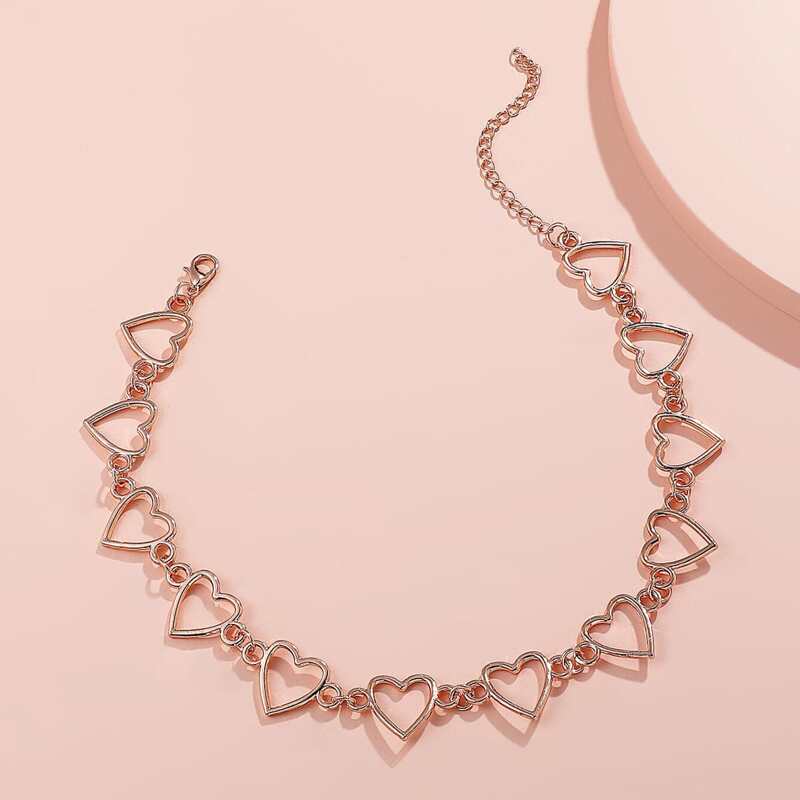 Heart Decor Necklace, Rose gold